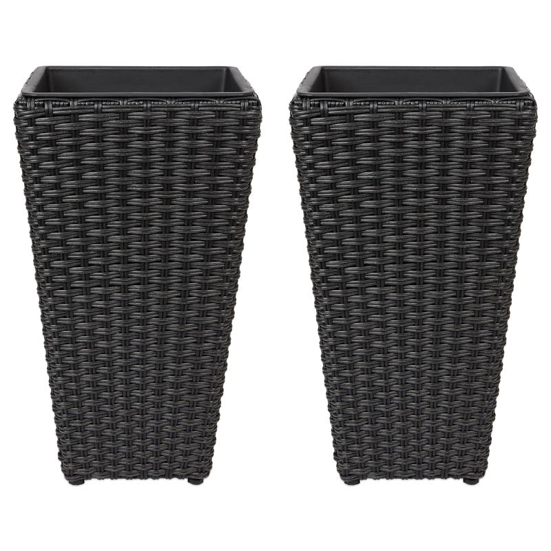 Set of 2 weather-resistant plant pots