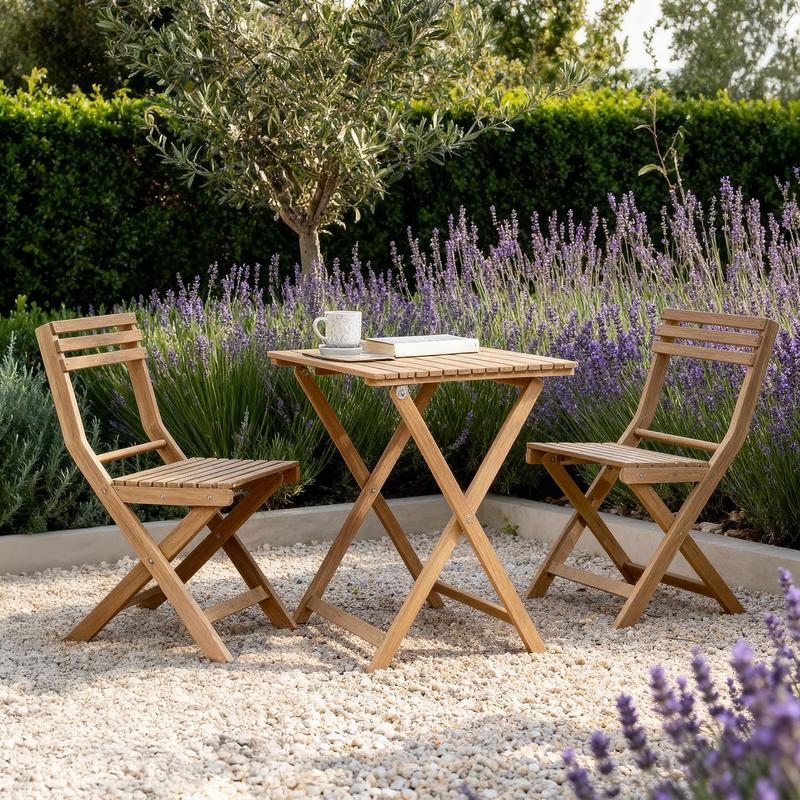 Luxury bistro set with table & 2 chairs - garden lifestyle image
