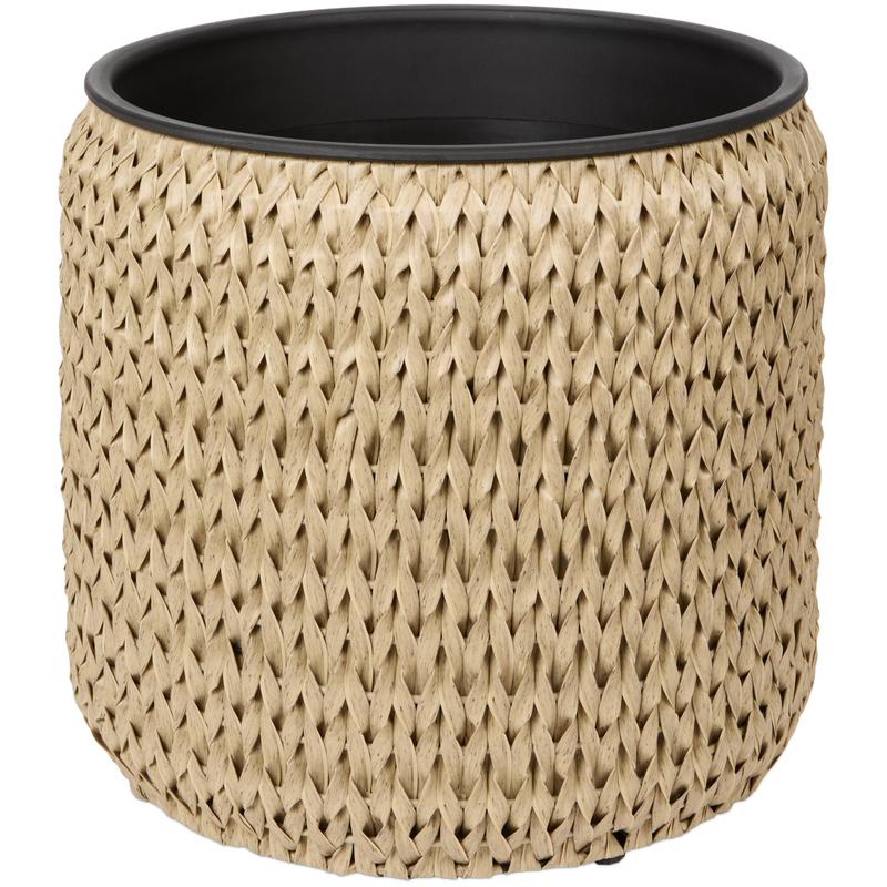 Set of 2 short plant pots - natural - large pot