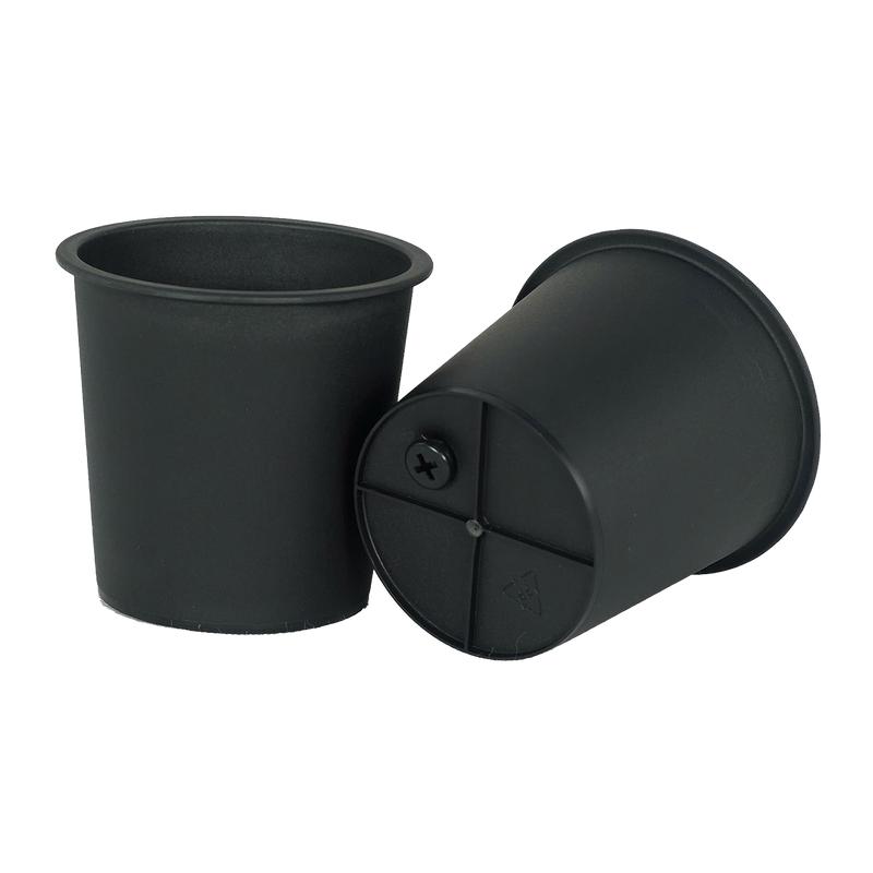 Set of 2 short plant pots - dark brown - inner pots