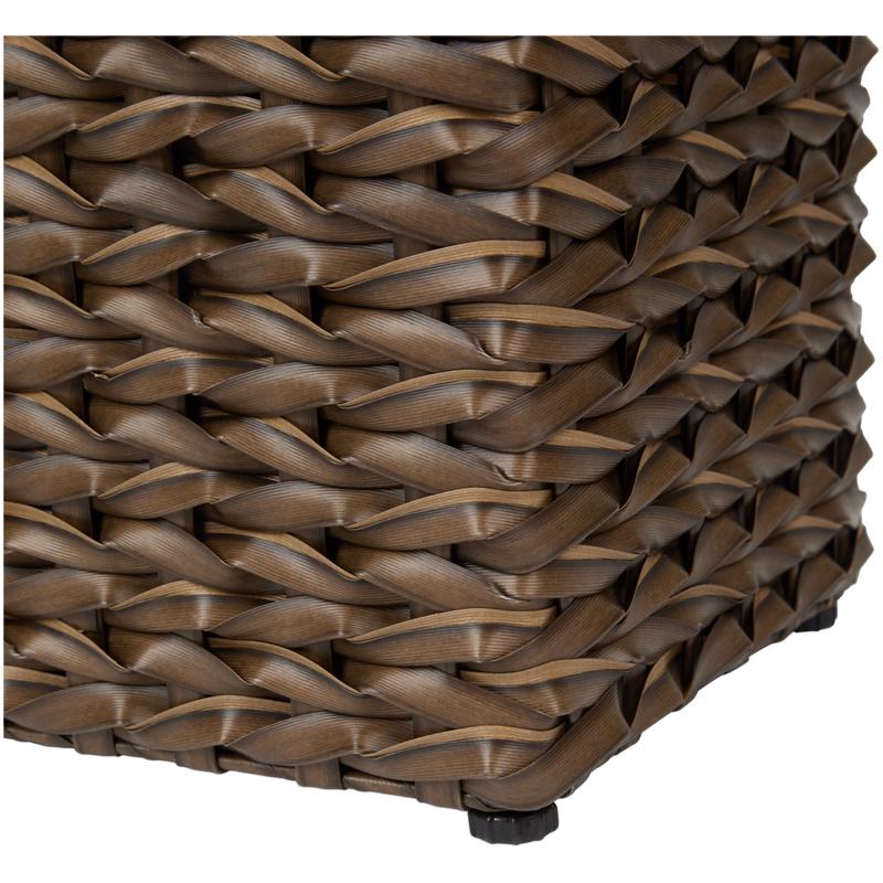 Rattan planter 3-in-1 - dark brown - close-up of leg