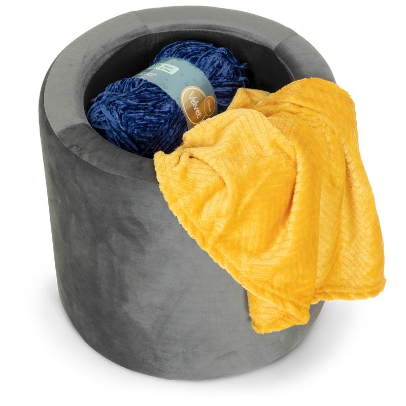 Pouf avec rangement - anthracite in action