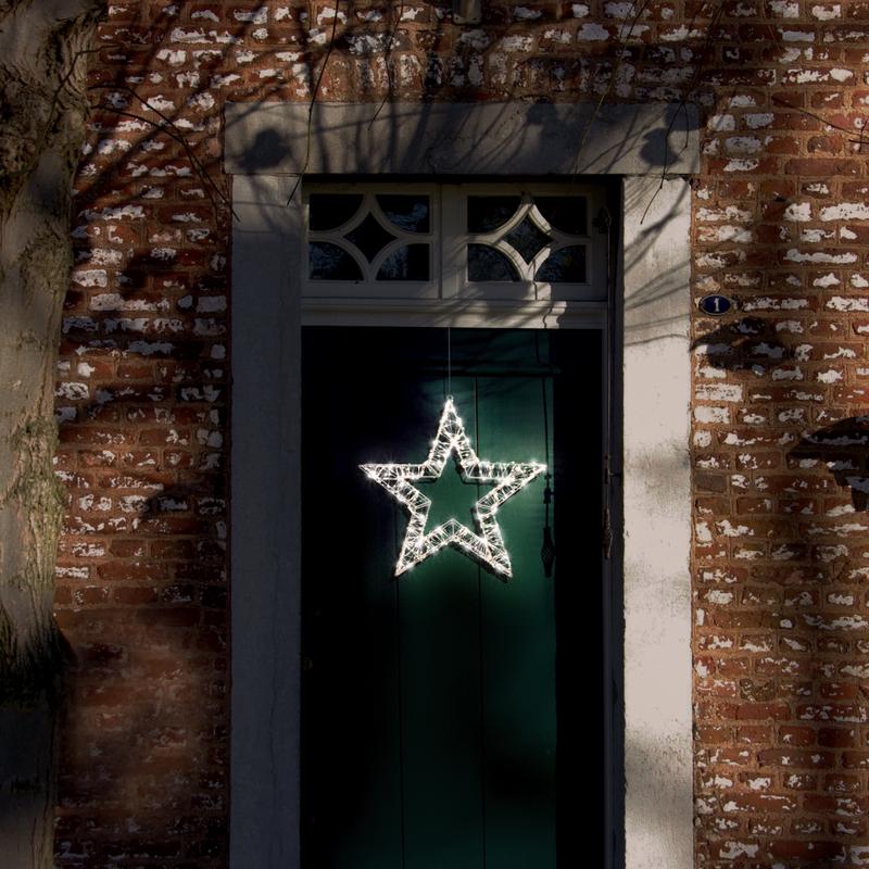 Étoile de Noël LED sur une porte