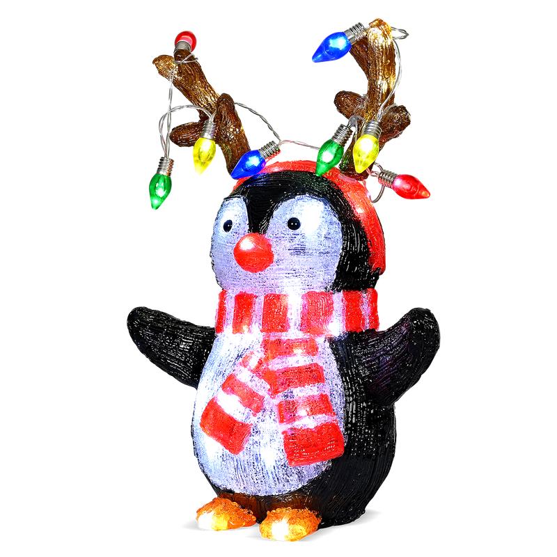 Coffret de décoration,Lumière pingouin en acrylique pour décoration de  jardin,piquet de lampe à 50 LED,décor p- penguin 1-35x28cm - Cdiscount  Maison
