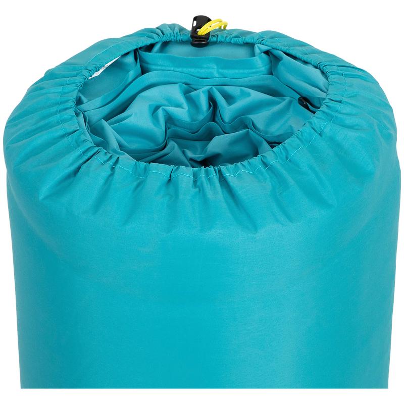 Top of the stored air mattress in the storage bag