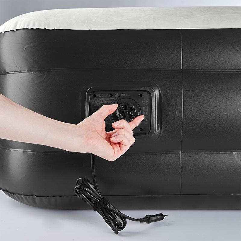 Double airbed with built-in pump - with cable