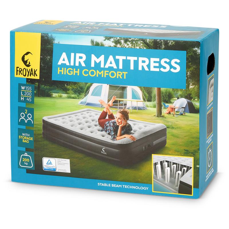 Double airbed with built-in pump - packaging