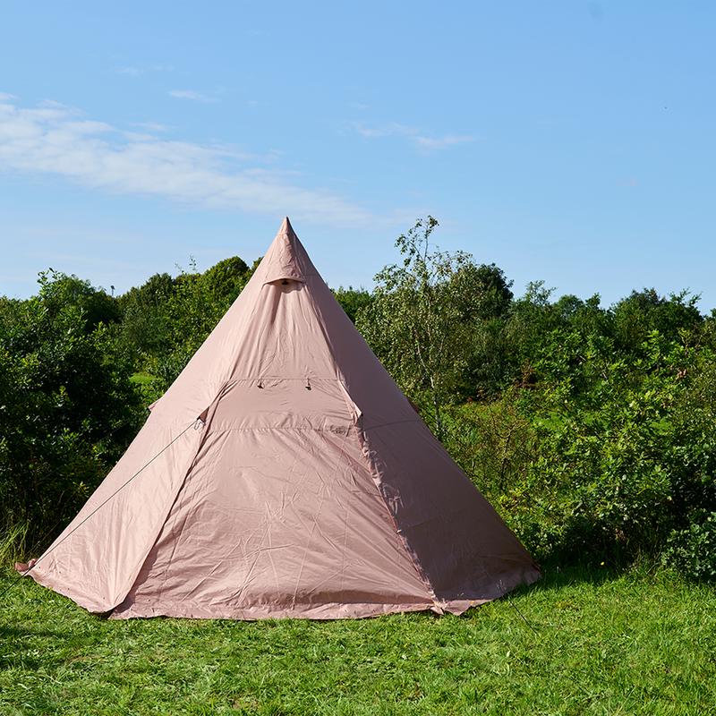 Glamping tipi tent - rear view outdoors