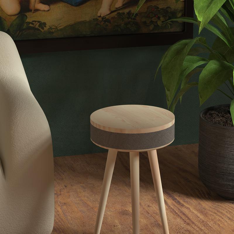 Design side table with built-in speaker mood picture in living room