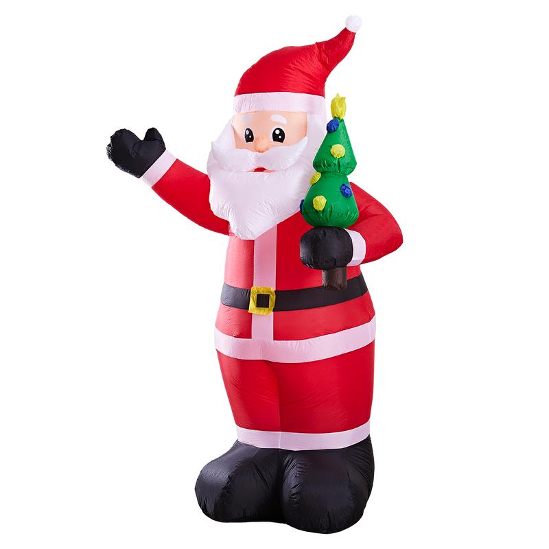 Santa inflatable 240cm with flash lights schuin aanzicht