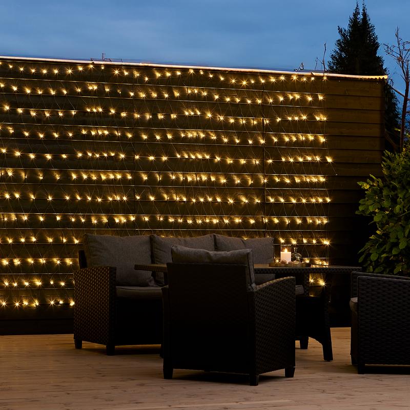 LED light curtain 4x2M 480LEDs in de tuin