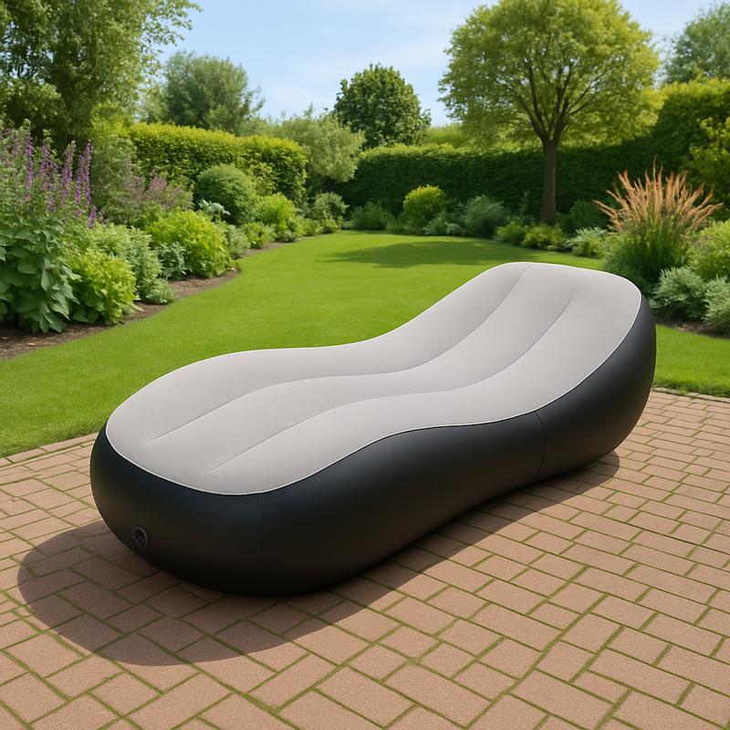 Froyak inflatable lounger in the garden