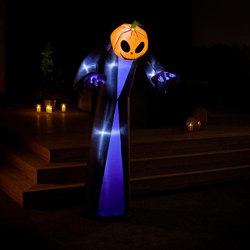 Inflatable Halloween pumpkin man - used outside