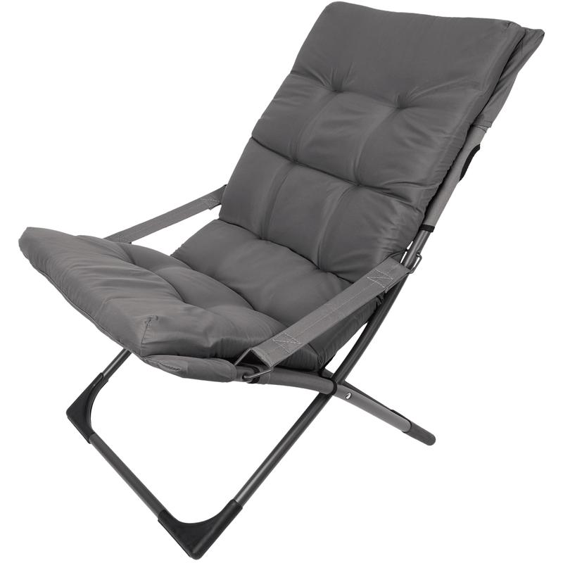 Grey lounge chair with cushion