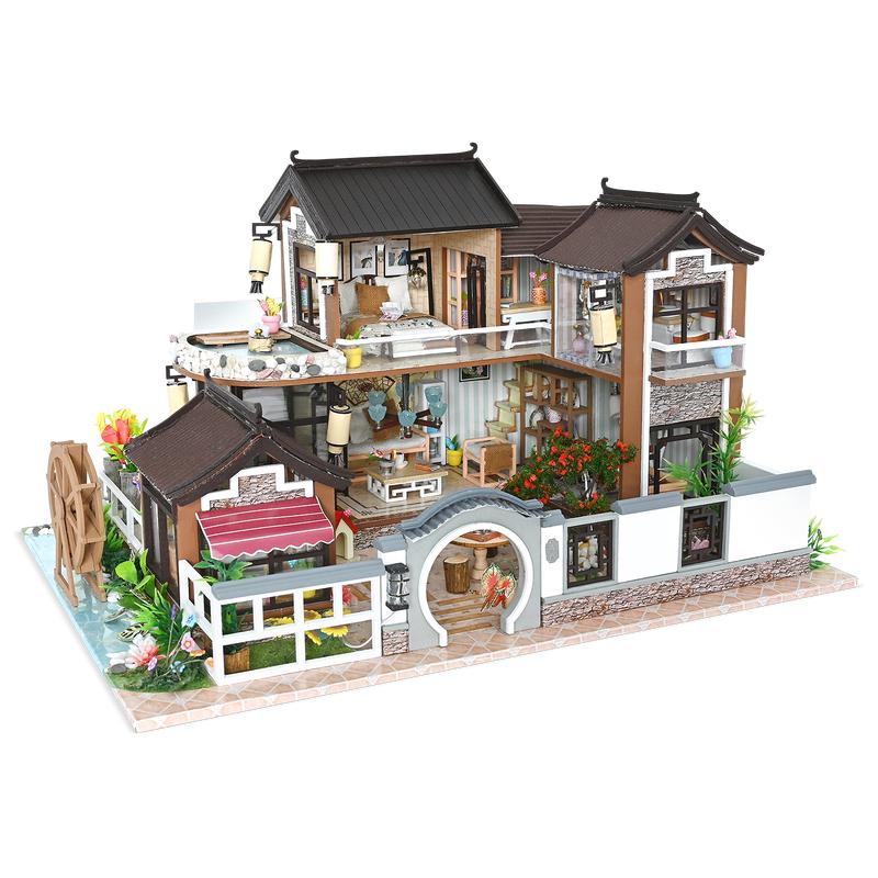 Zijkant van het Crafts & Co miniatuur huisje