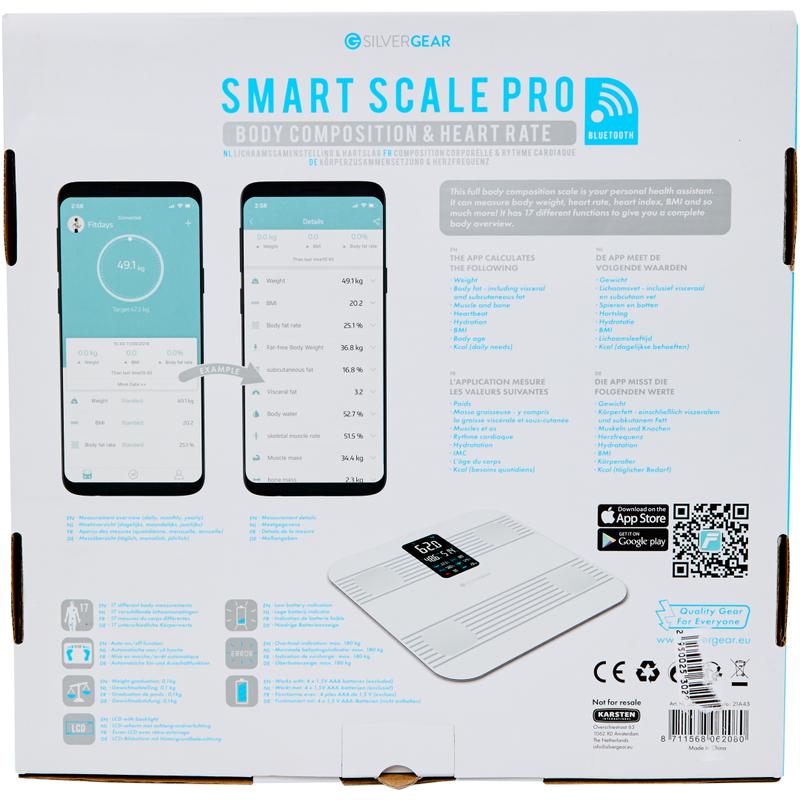 Silvergear smart bathroom scale - white - bottom of packaging