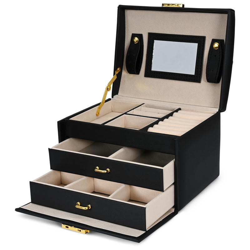 Boîte à bijoux - noir all drawers out