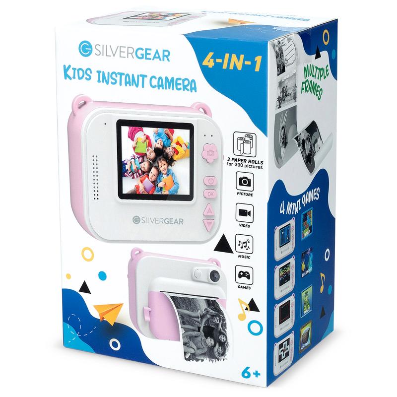 Kindercamera met ingebouwde fotoprint - roze verpakking