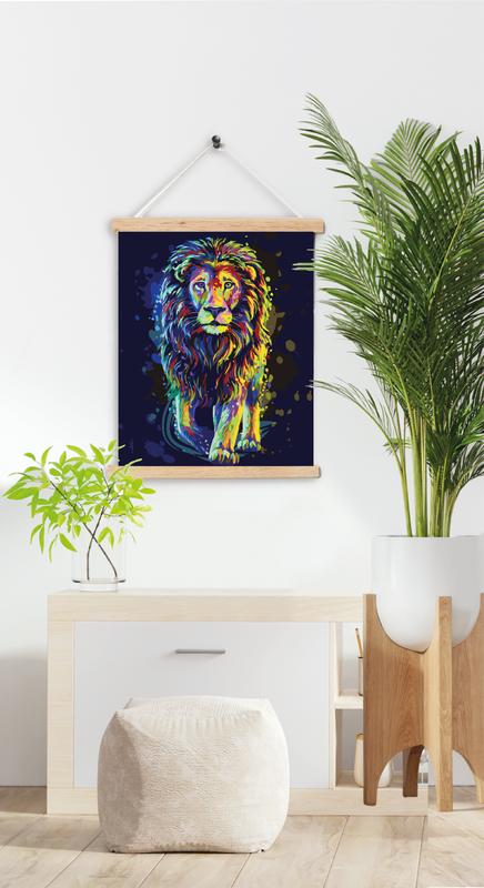 Volledig leeuw schilderij hangend aan de muur