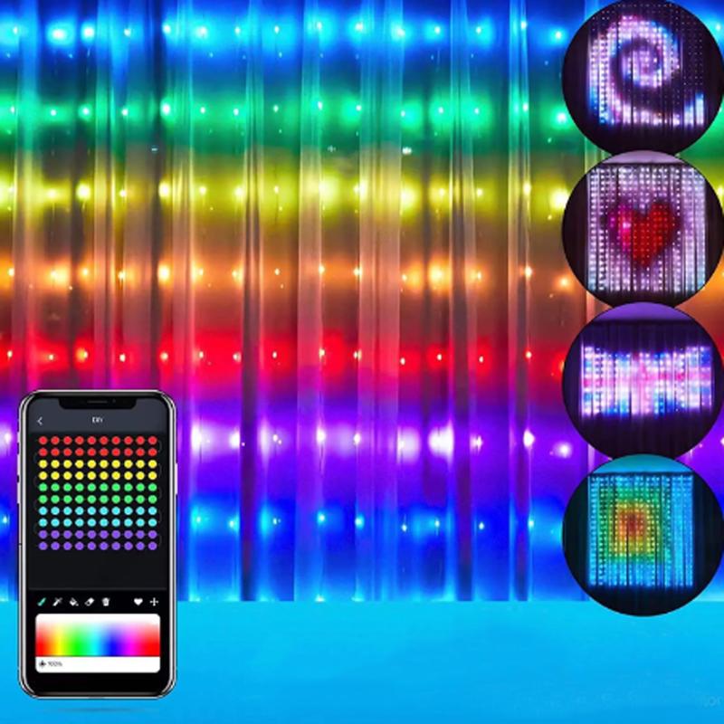 Interactief LED gordijn (400LEDs) verschillende patronen