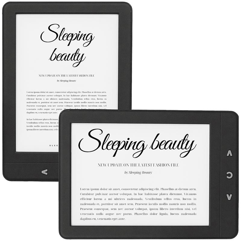 Silvergear e-reader - Black - displaying a book