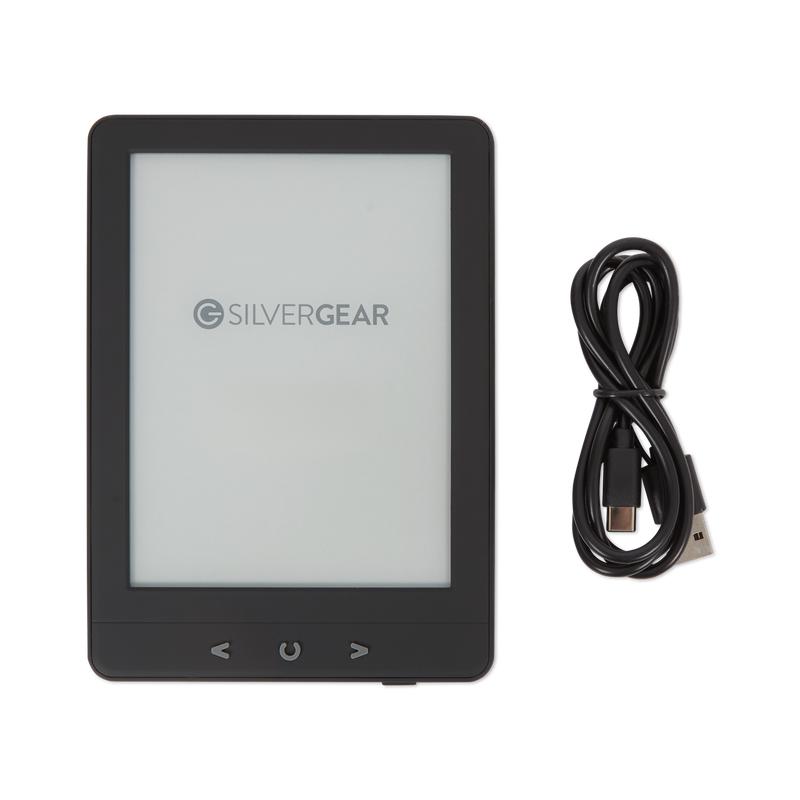 Silvergear e-reader - black with cable