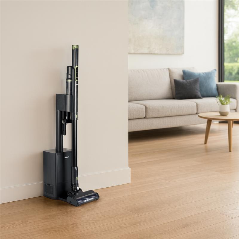 Tristar cordless vacuum cleaner with charging station in living room