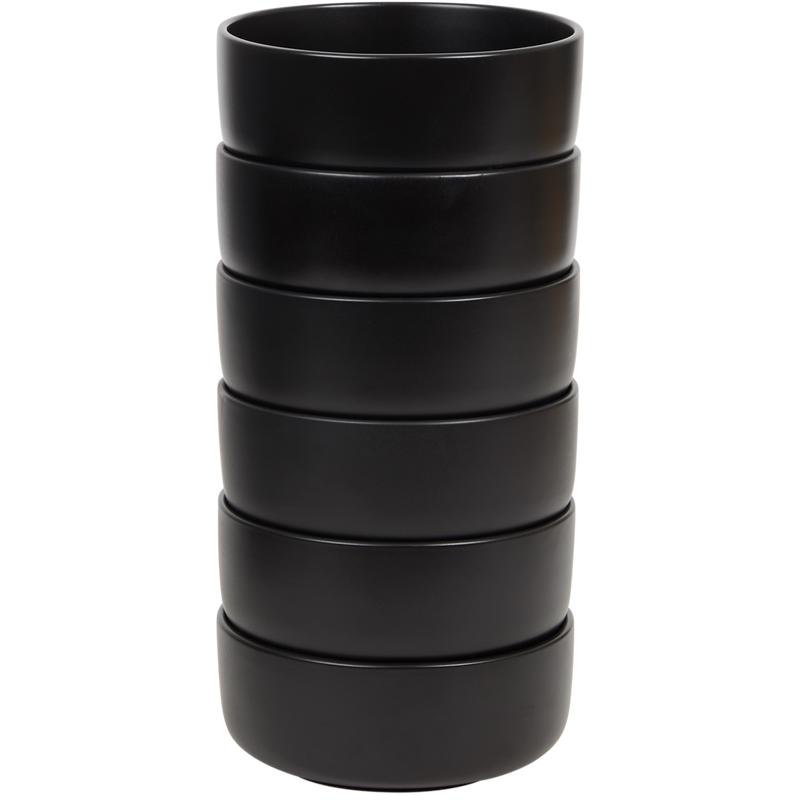 Dinner set - matte black - bowls stacked