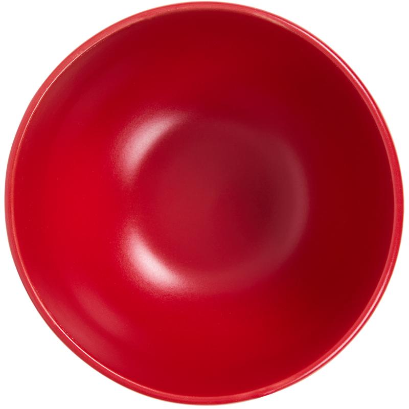 Dinner set with Christmas print - red - bowl from top