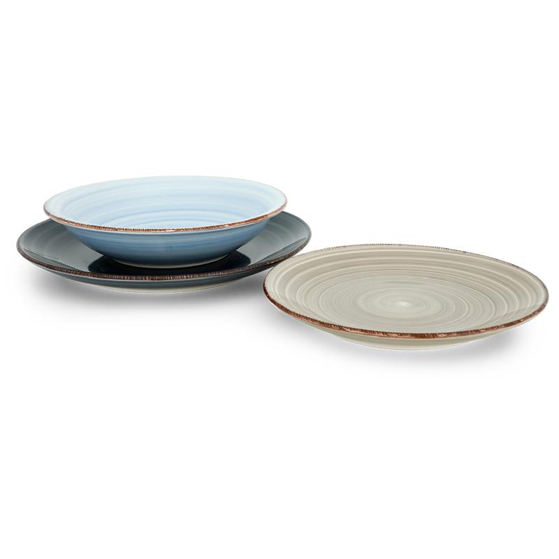 Plate set Azur 18-piece set for 1 person