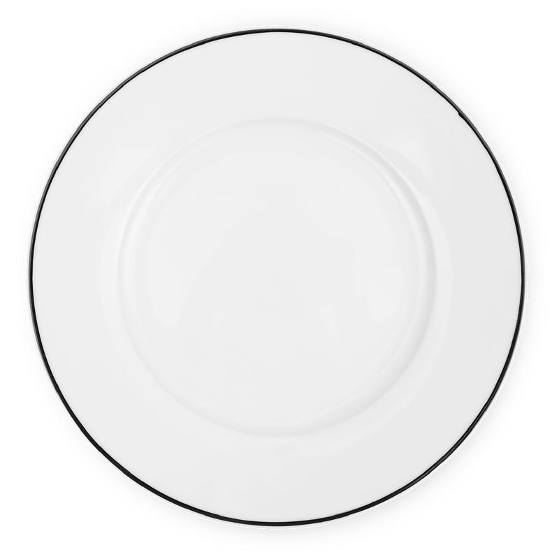 Service - blanc avec liseré noir grande assiette