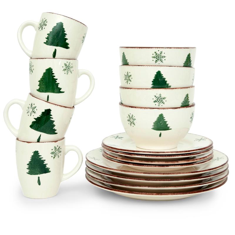 Plate set - Christmas tree - stacked