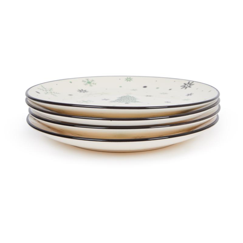 Plate set Snowflake - green - side plates