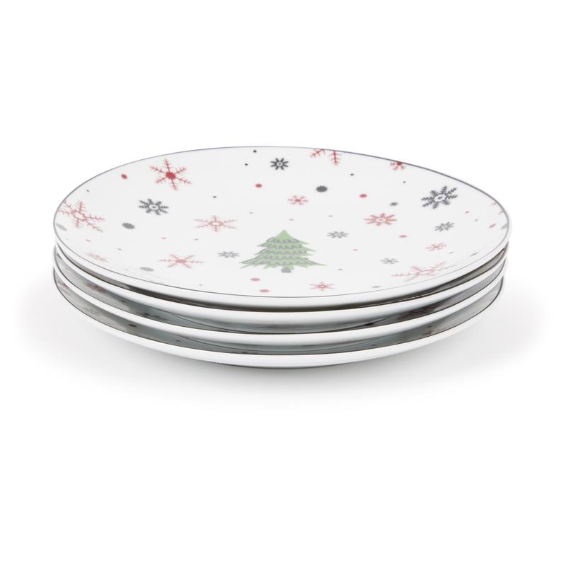 Plate set Christmas tree - red  - stacked small plates