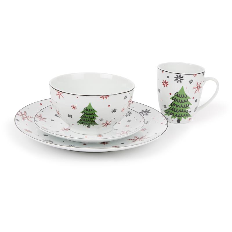 Plate set Christmas tree - red  - one set