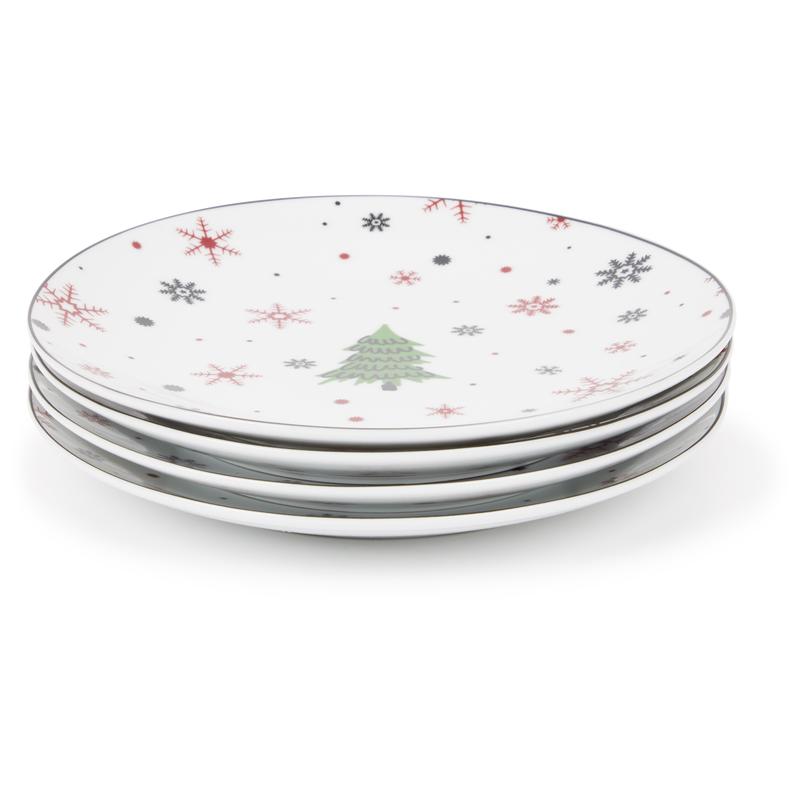 Plate set Christmas tree - red  - stacked plates
