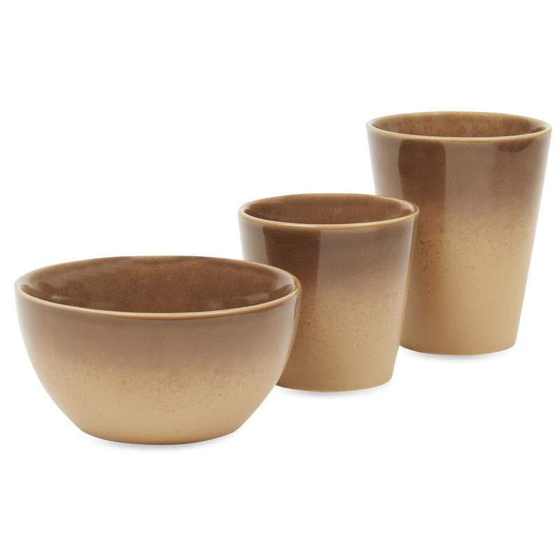 Mugs and bowl light brown