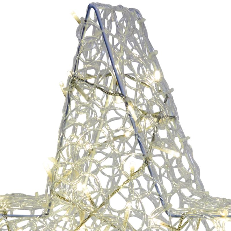 Christmas star with 200 LED lights light switched on - top