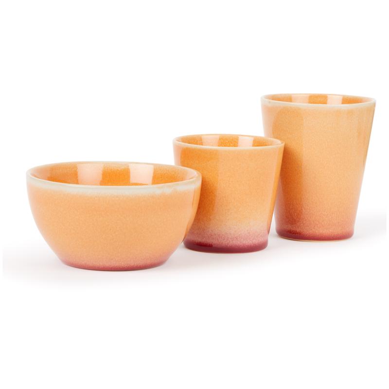 18-piece Fire cup and bowl set - orange set