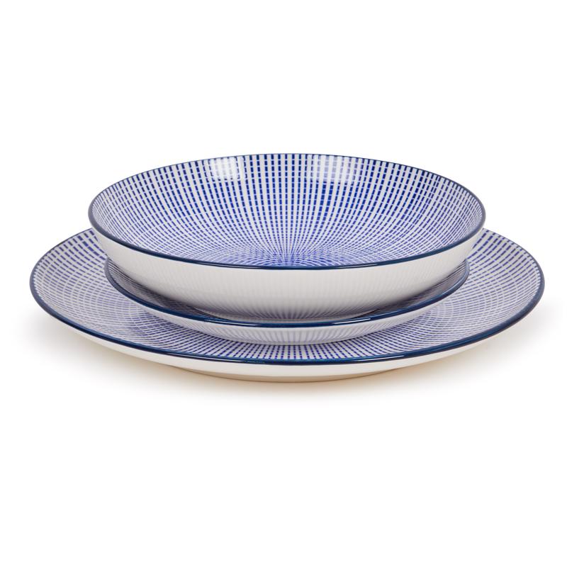 Breakfast plate, bowl and dinner plate Deep Blue Sea