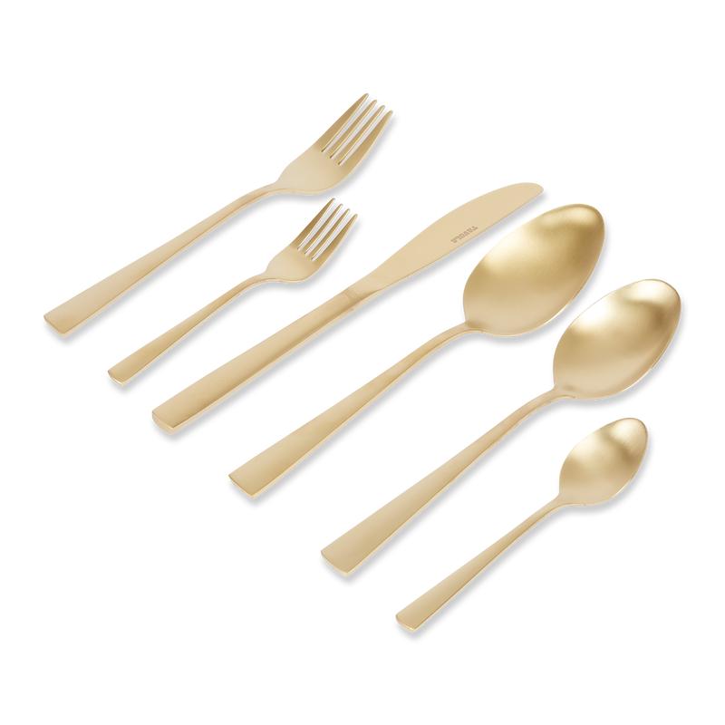 Cutlery set - gold coloured