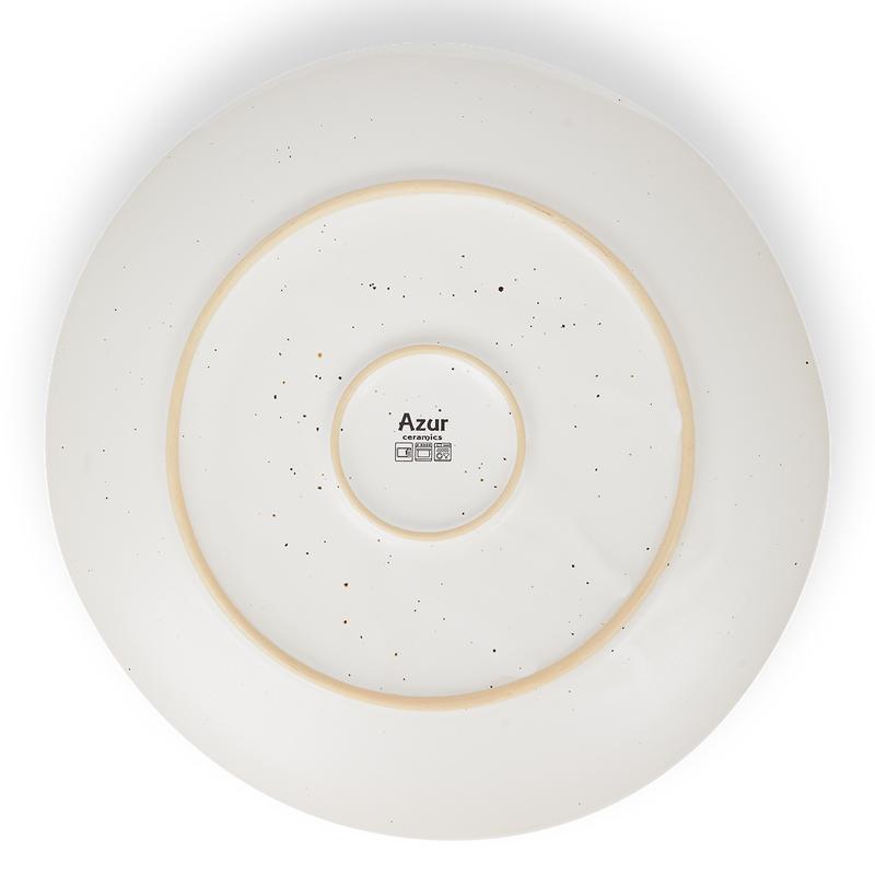 Dinner set with reactive glaze - sand - bottom dinner plate