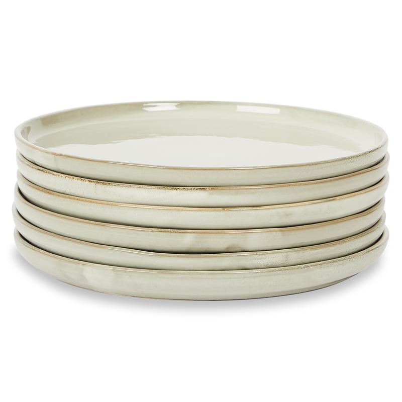 Earthenware tableware set - stone grey diner plates
