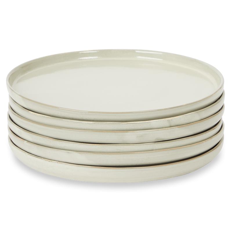 Earthenware tableware set - stone grey breakfast plates