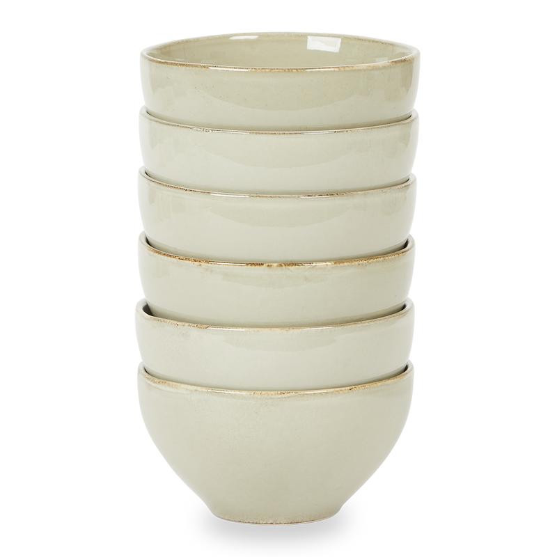 Earthenware tableware set - stone grey bowls