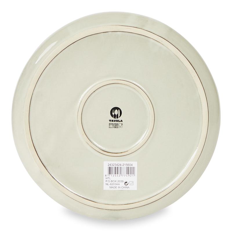 Earthenware tableware set - stone grey back dinnerplate