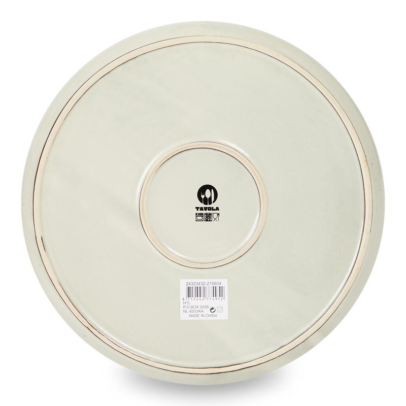 Earthenware tableware set - stone grey back breakfast plate