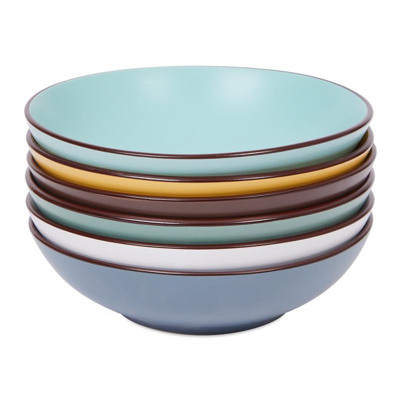 Plate set multicoloured - deep plates