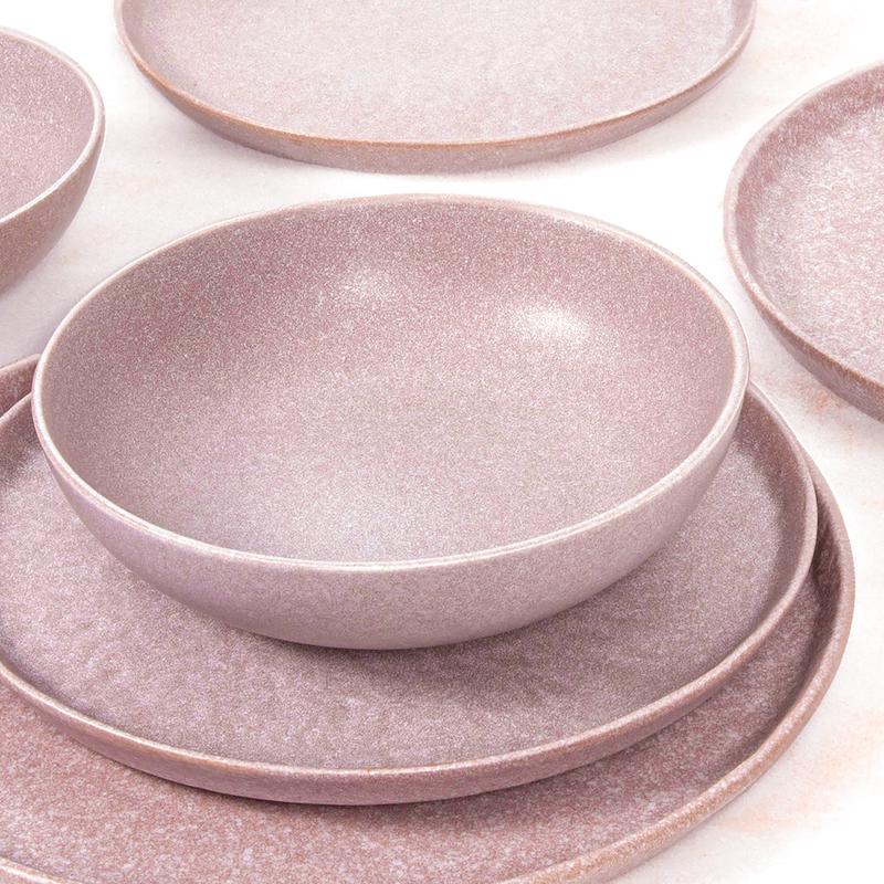 18-delige dinnerset - pastel roze sfeerfoto close up