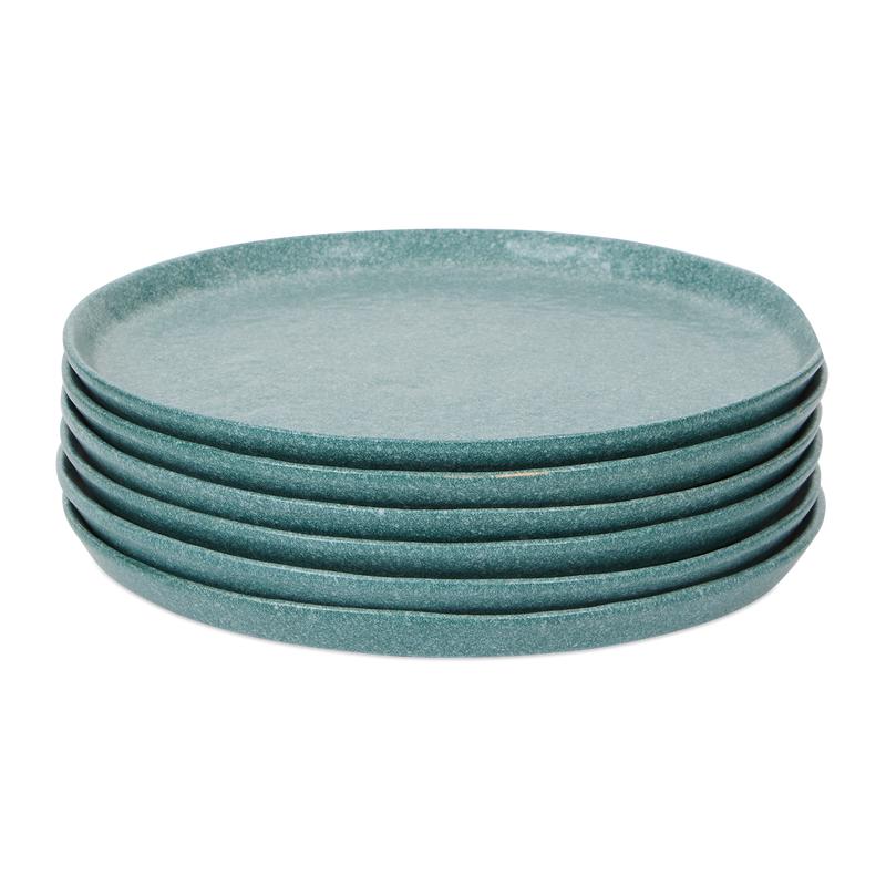 18-delige dinnerset - pastel groen dinerborden opgestapeld